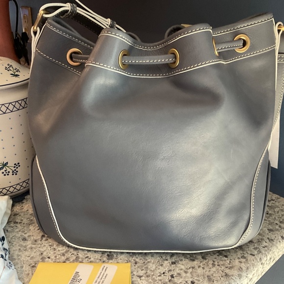 Dooney and Bourke Florentine Drawstring in Steel Blue Like New/NWT - Picture 2 of 8